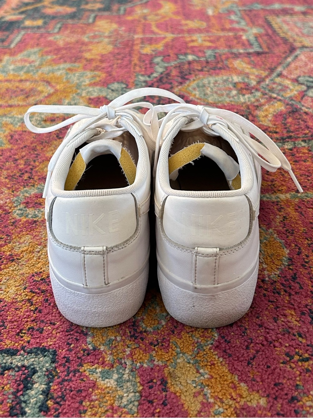 Nike | Women’s Triple White Leather Platform Blazer Low-Top Platform Shoes 10.5 - Picture 14 of 16